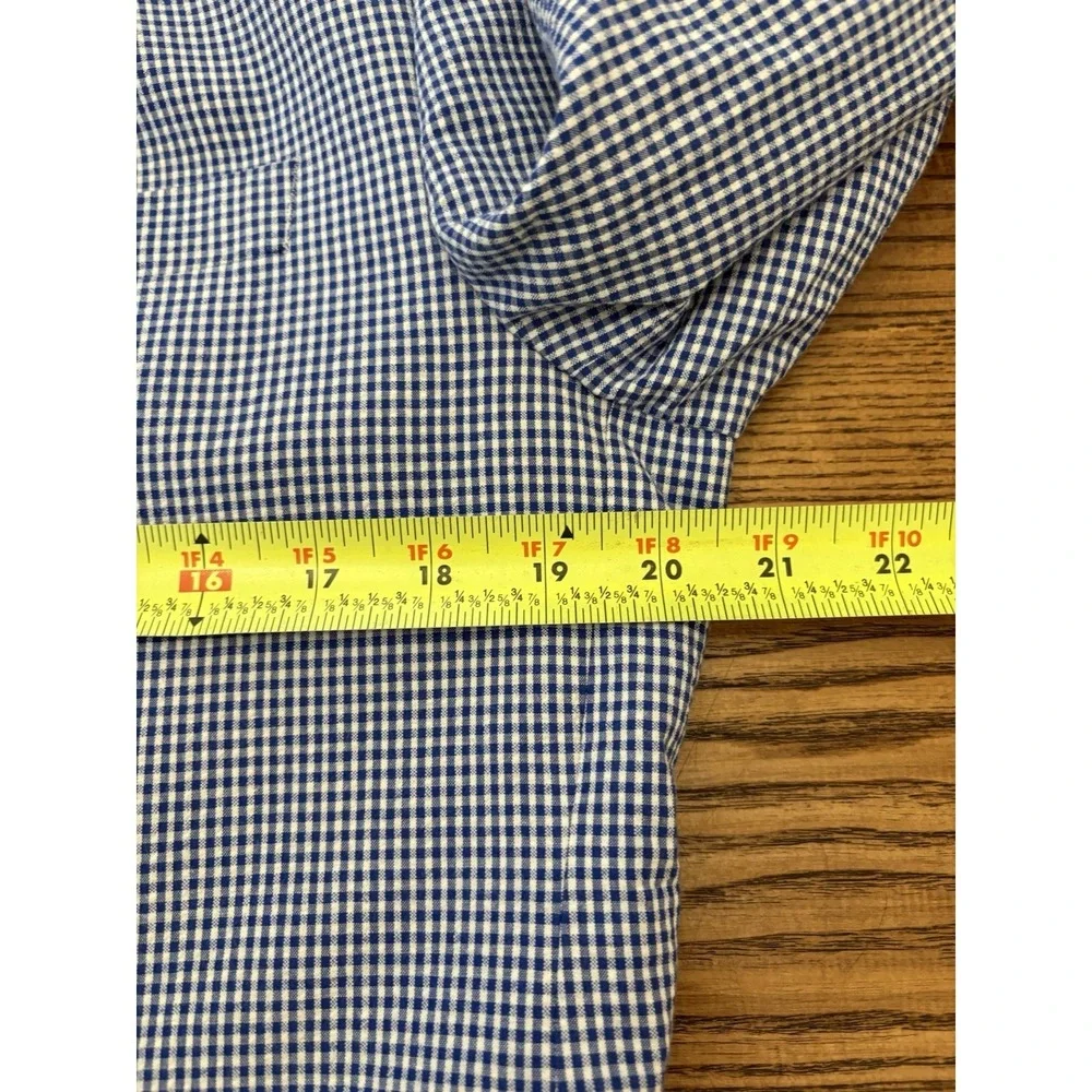 Lauren Ralph Lauren Mens Medium Blue/White Gingham 100% Cotton Blazer Sport Coat